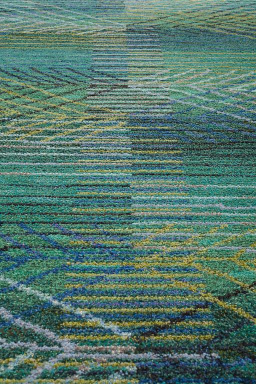 Barbro Nilsson, A CARPET, "Marina, grön", knotted pile, ca 210,5 x 148 cm, signed AB MMF BN.