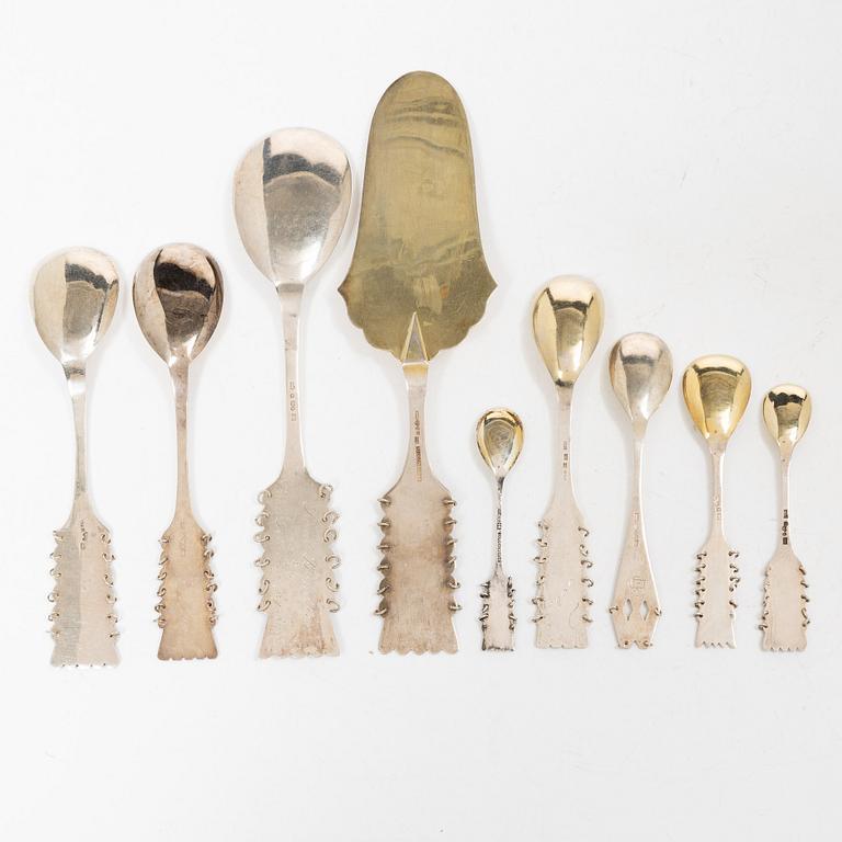 Cutlery, 62 pcs, silver, Sweden, including Bolidensilver, Sven O Falk, Nederkalix 1945.