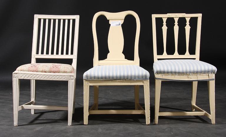 STOLAR, 3 st, gustavianska provinsarbeten, 1800-tal.