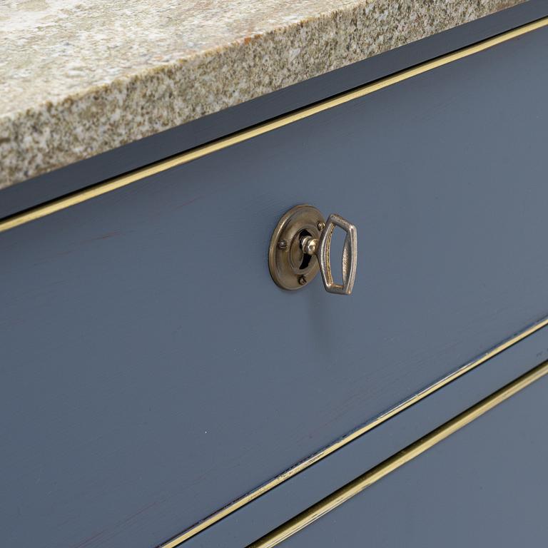 A Gustavian style chest of drawers, mid 20th Century.