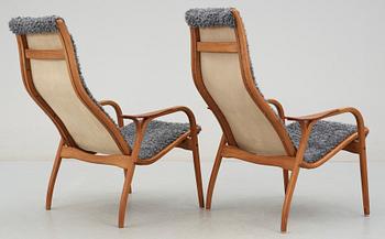 FÅTÖLJER, ett par, "Lamino", Yngve Ekström, Swedese, troligen 1950-tal.
