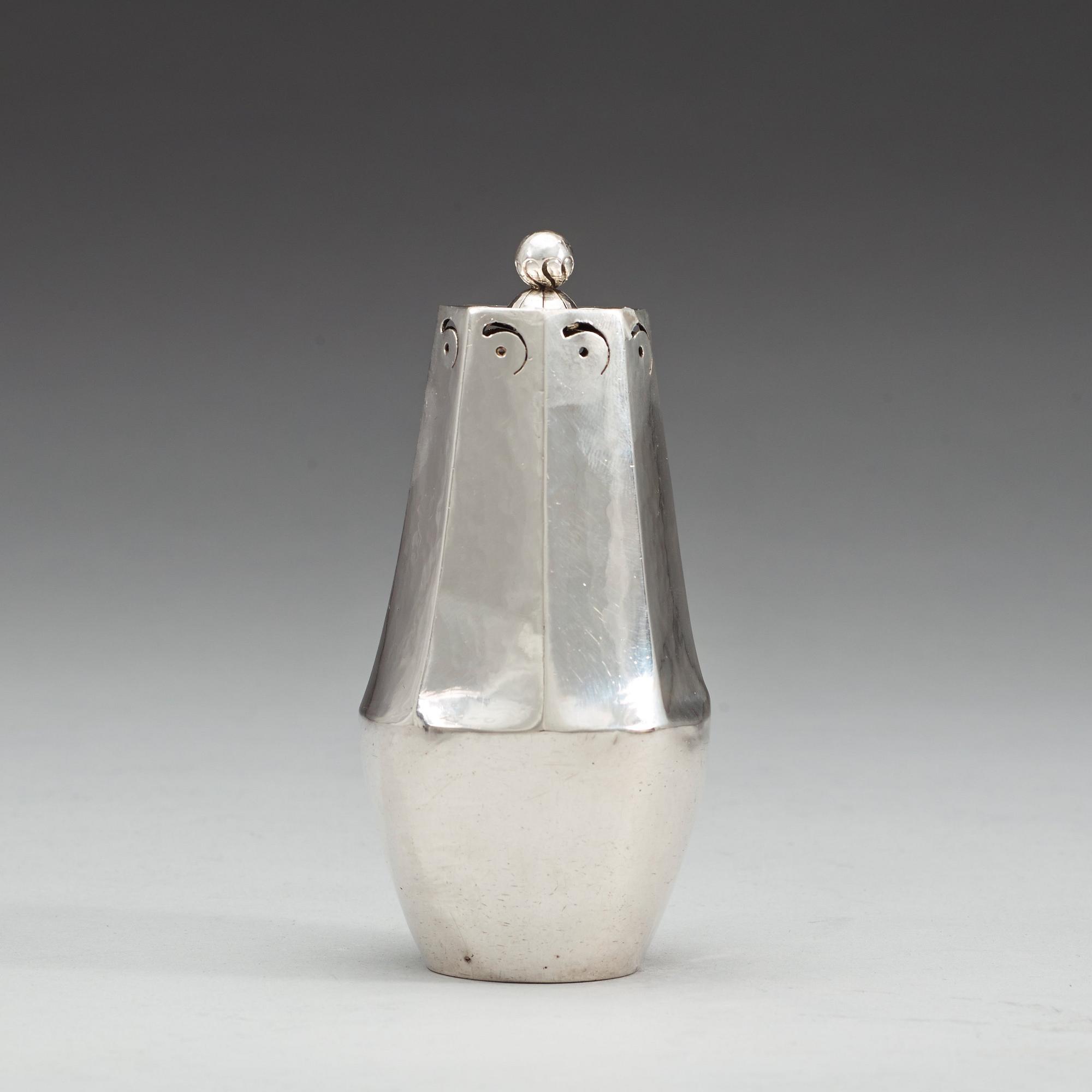 A Georg Jensen sterling sugar caster, Copenhagen ca 1919-21.