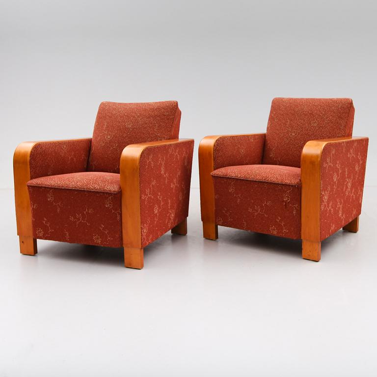 FÅTÖLJER, 1 par, 1900-talets första hälft.