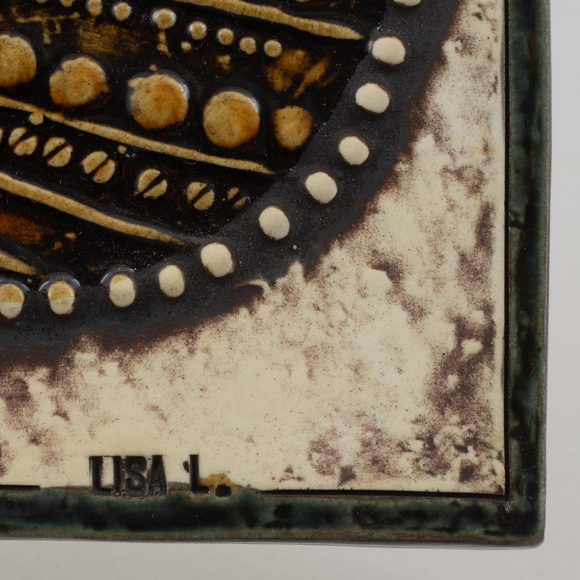 Lisa Larson, three stoneware wall reliefs, Gustavsberg, Sweden.