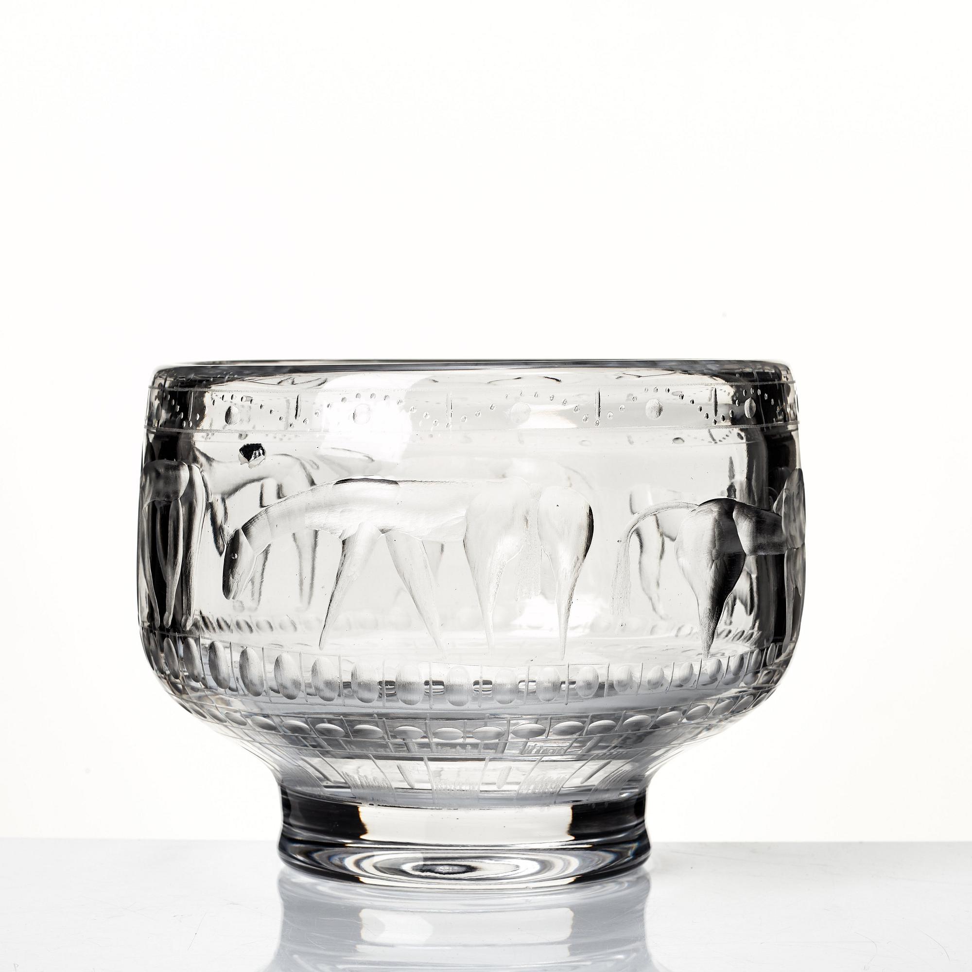 Erik Höglund, skål, Boda Glasbruk, 1950-tal.
