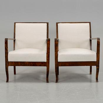 FÅTÖLJER, ett par, art deco, 192/30-tal.