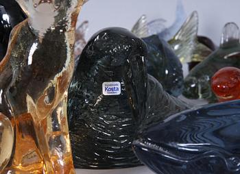 FIGURINER, 27 st, glas, Paul Hoff, Kosta respektive Reijmyre för WWF.