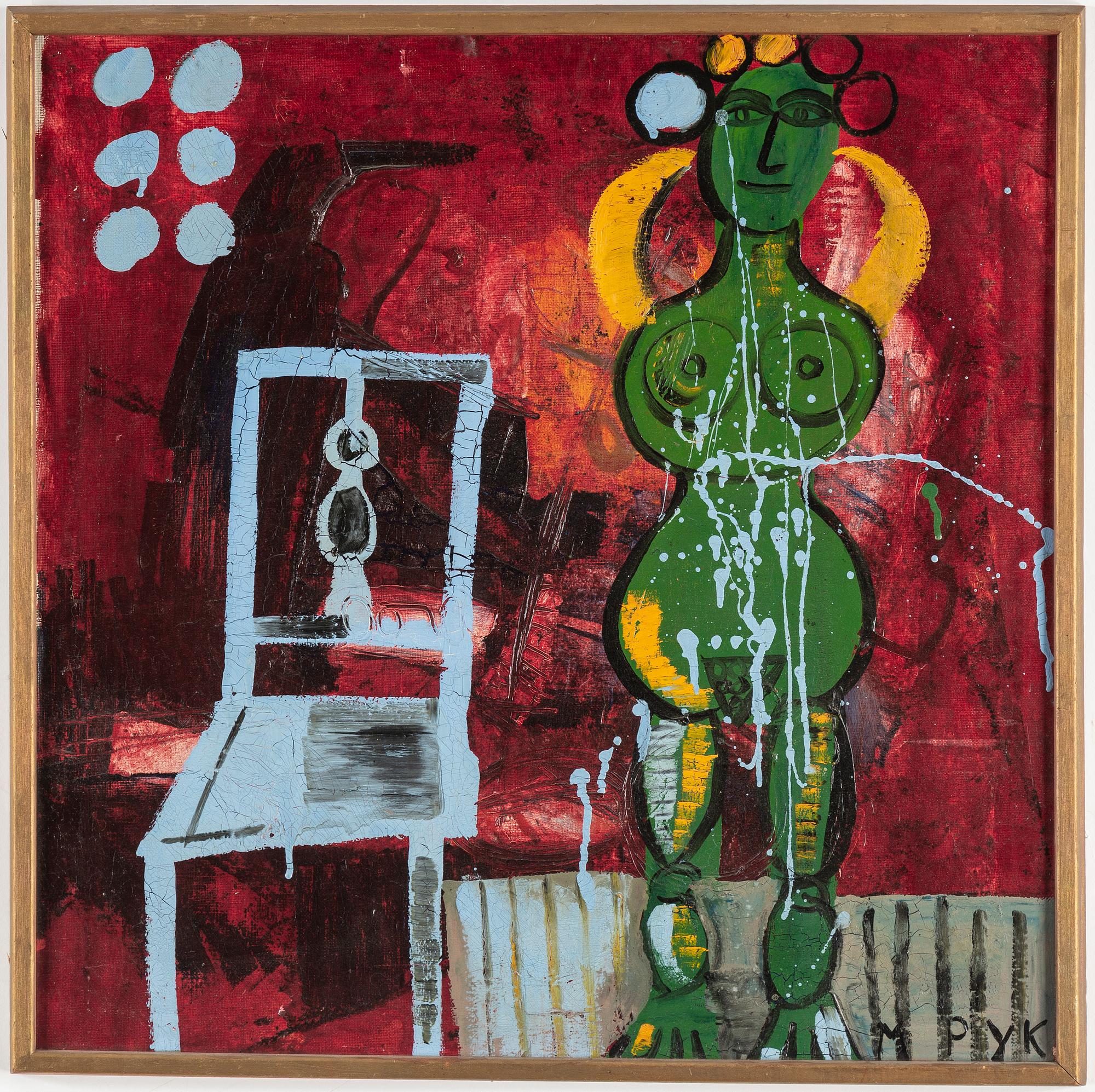 MADELEINE PYK, oil on canvas, signed.