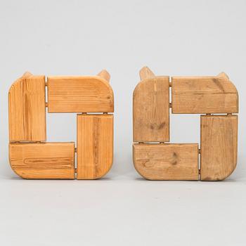 A pair of stools for Finnsauna Lagerholm, 1970s.