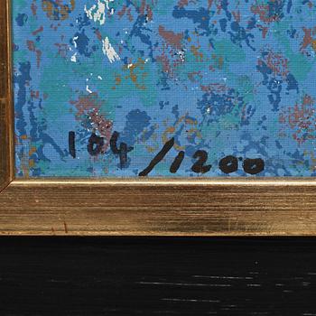 ENRICO BAJ, screentryck med collage, sign o numr 119/1200.