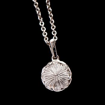 HÄNGE, 18 k vitguld, briljantslipade diamanter tot ca 0.97 ct.