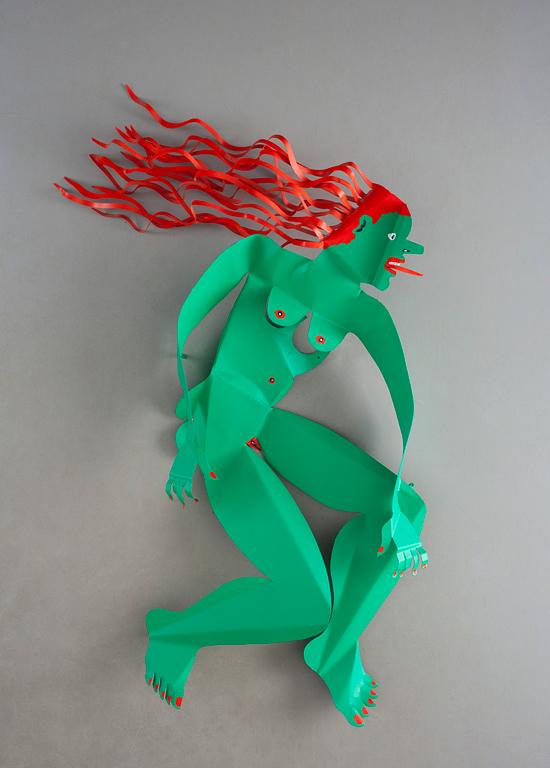 TIMO SOLIN, monumental väggskulptur, plåt, 14 delar, 1994.