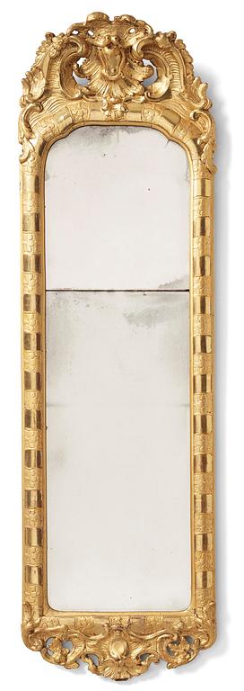 A rococo giltwood pier glass, Stockholm, later part 18th century.