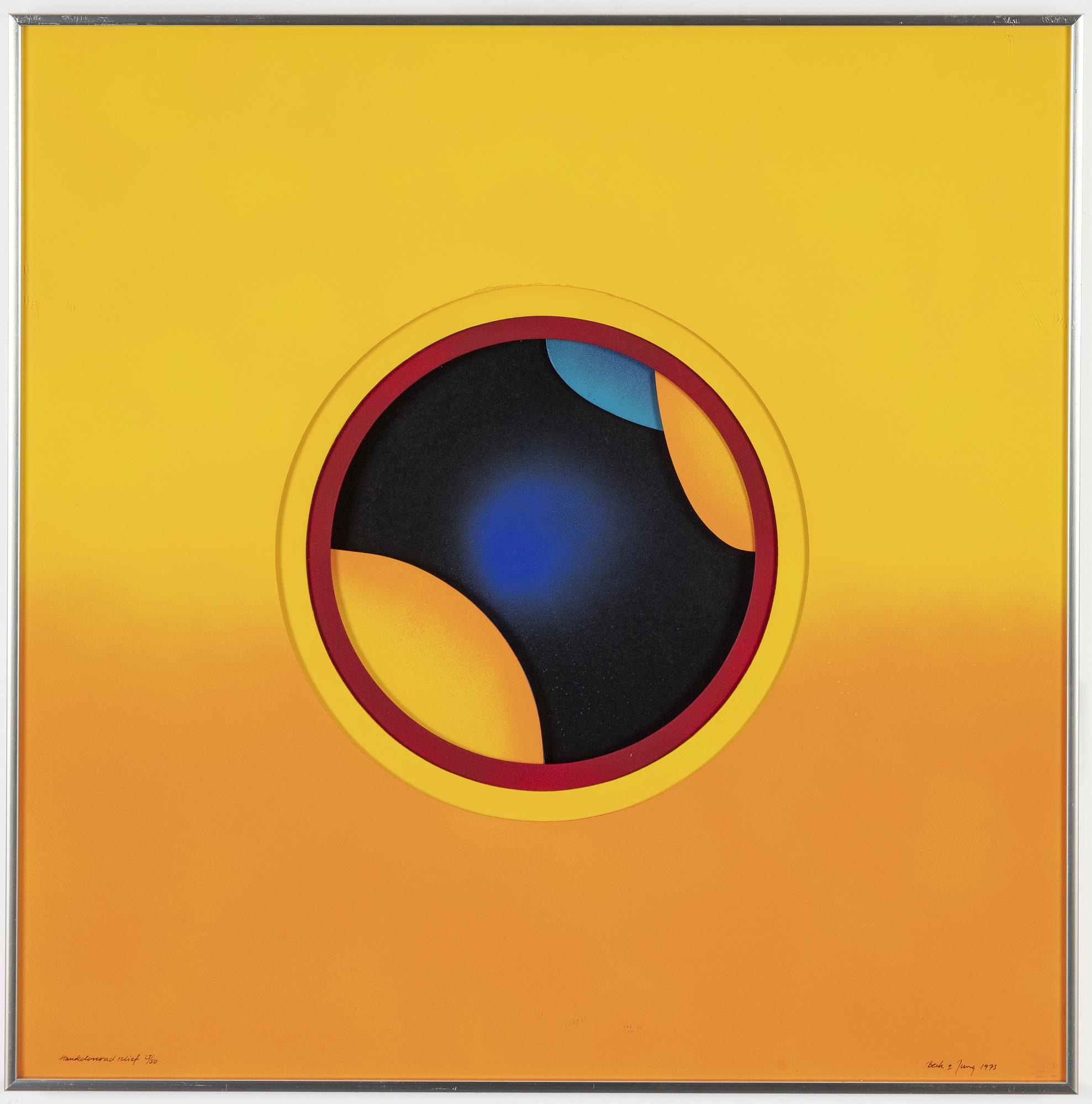 Beck & Jung, handkolorerad relief, signerad Beck o Jung, daterad 1975 och numrerad 27/50.