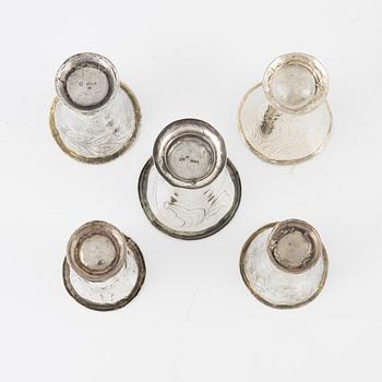 Five Swedish Silver Beakers, including mark of Elias Petter Modin, Sundsvall  1815,