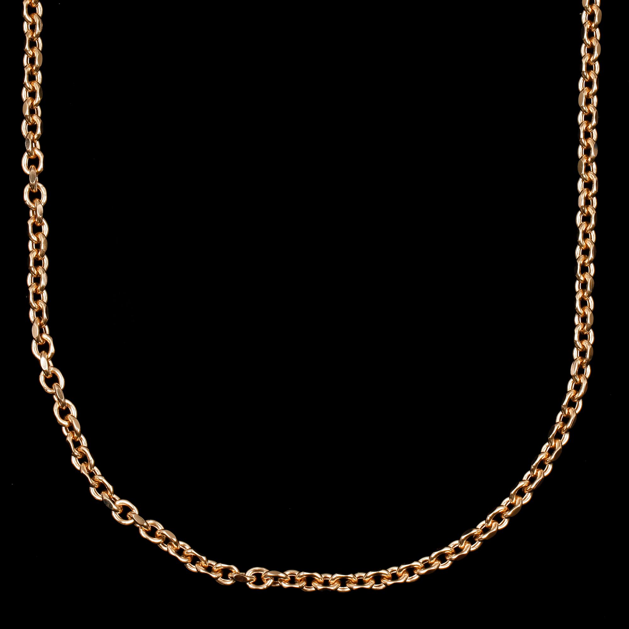 HALSKEDJA, 18K guld, SCO. Vikt ca 21,9g.