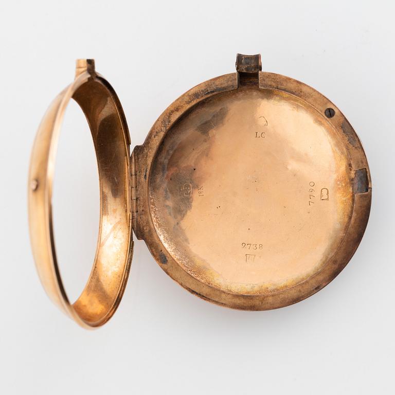 Fickur, av Eardley Norton (verksam i London 1760-94), "Calendar, Quarter Repeating", ca 1790.