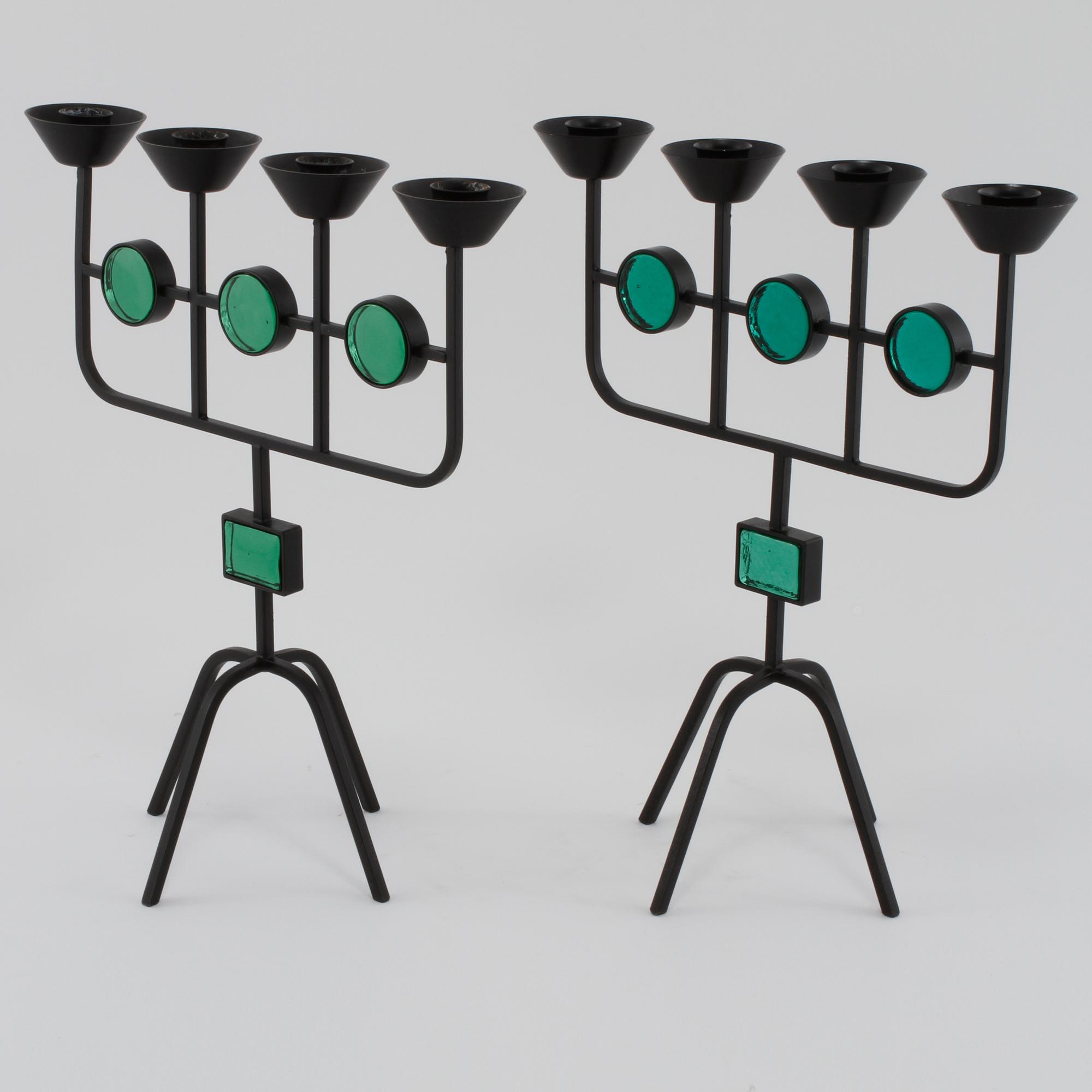 KANDELABRAR, ett par, Gunnar Ander, Ystad Metall, 1900-talets andra hälft.