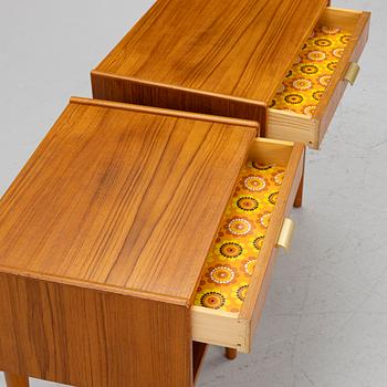 Bedside tables, a pair, 1960s.