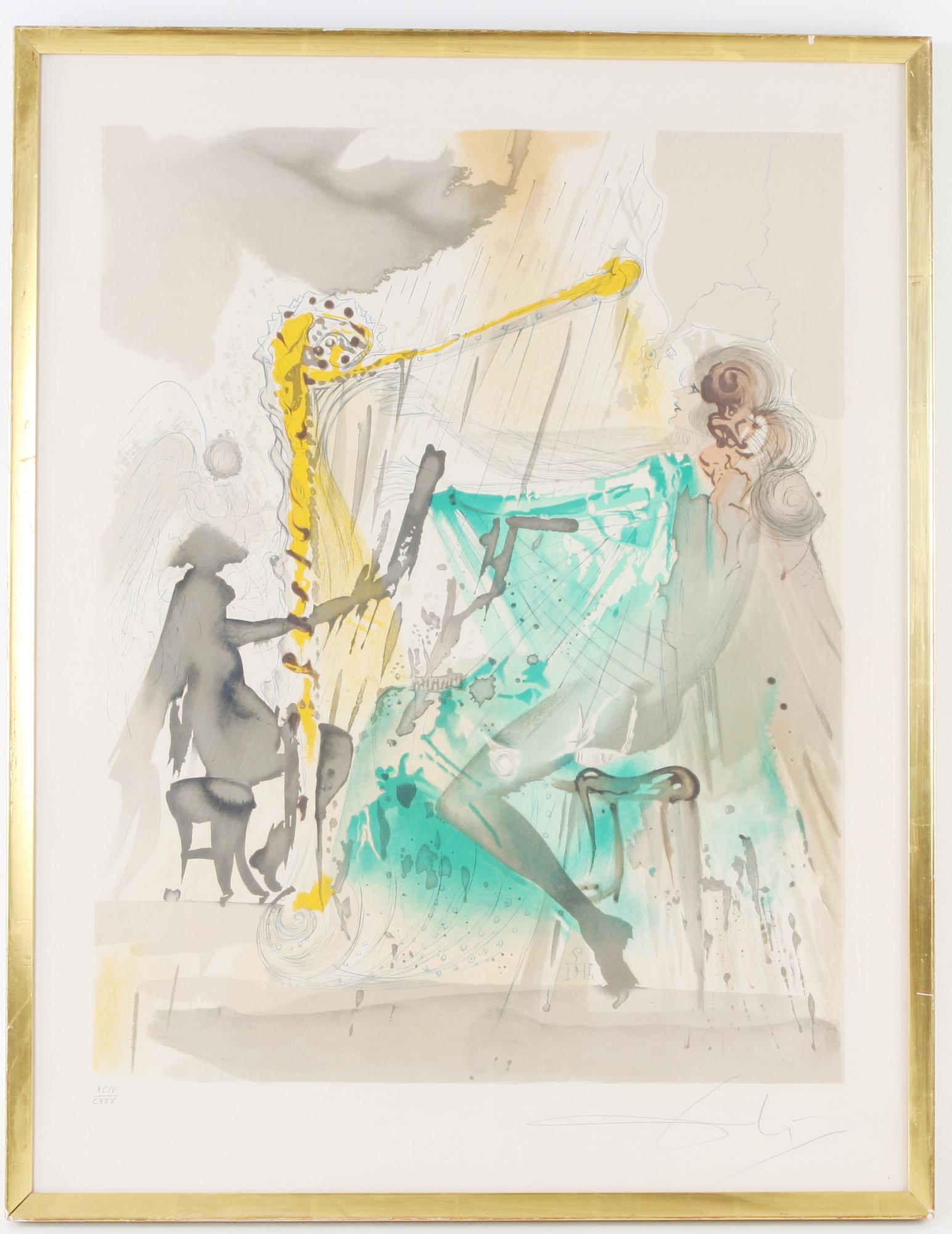 SALVADOR DALI , färglitografi, sign o numr XCIV/CXXV.