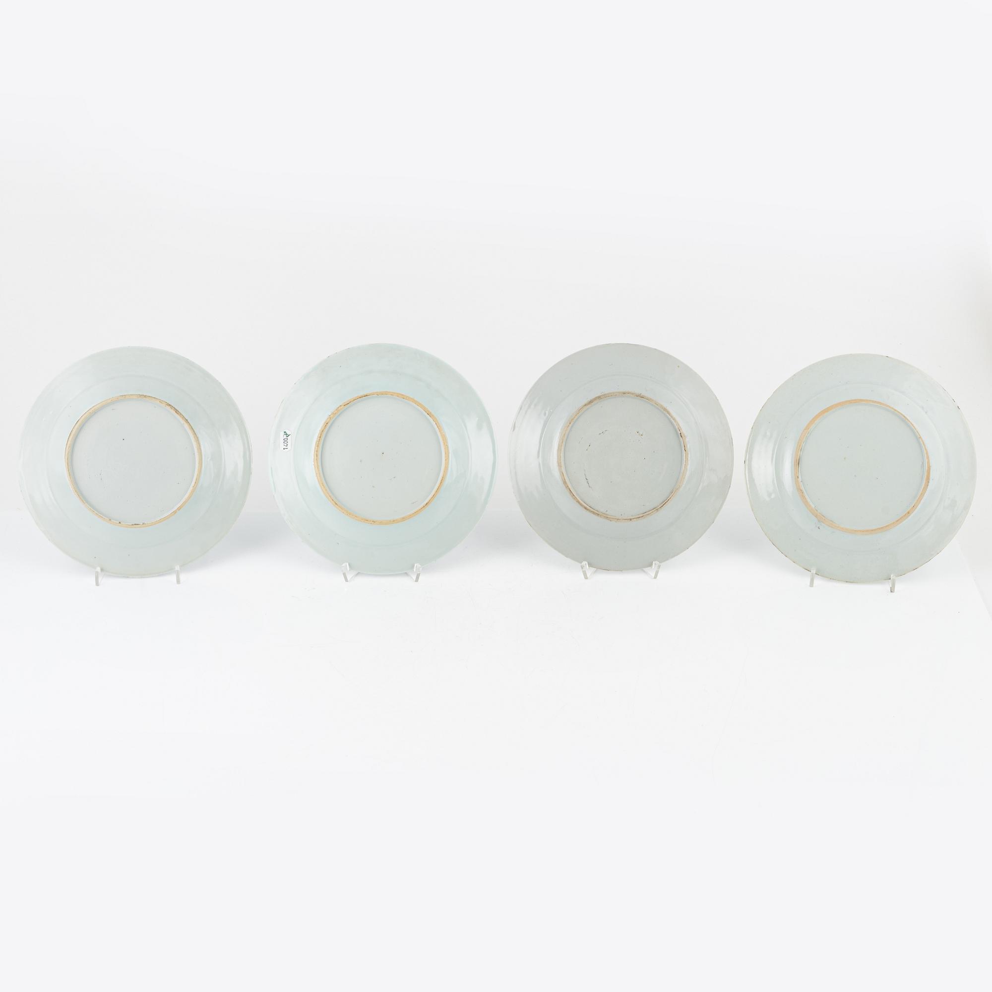 Nine Blue and White Porcelaine Plates, China, 18th-19th century.