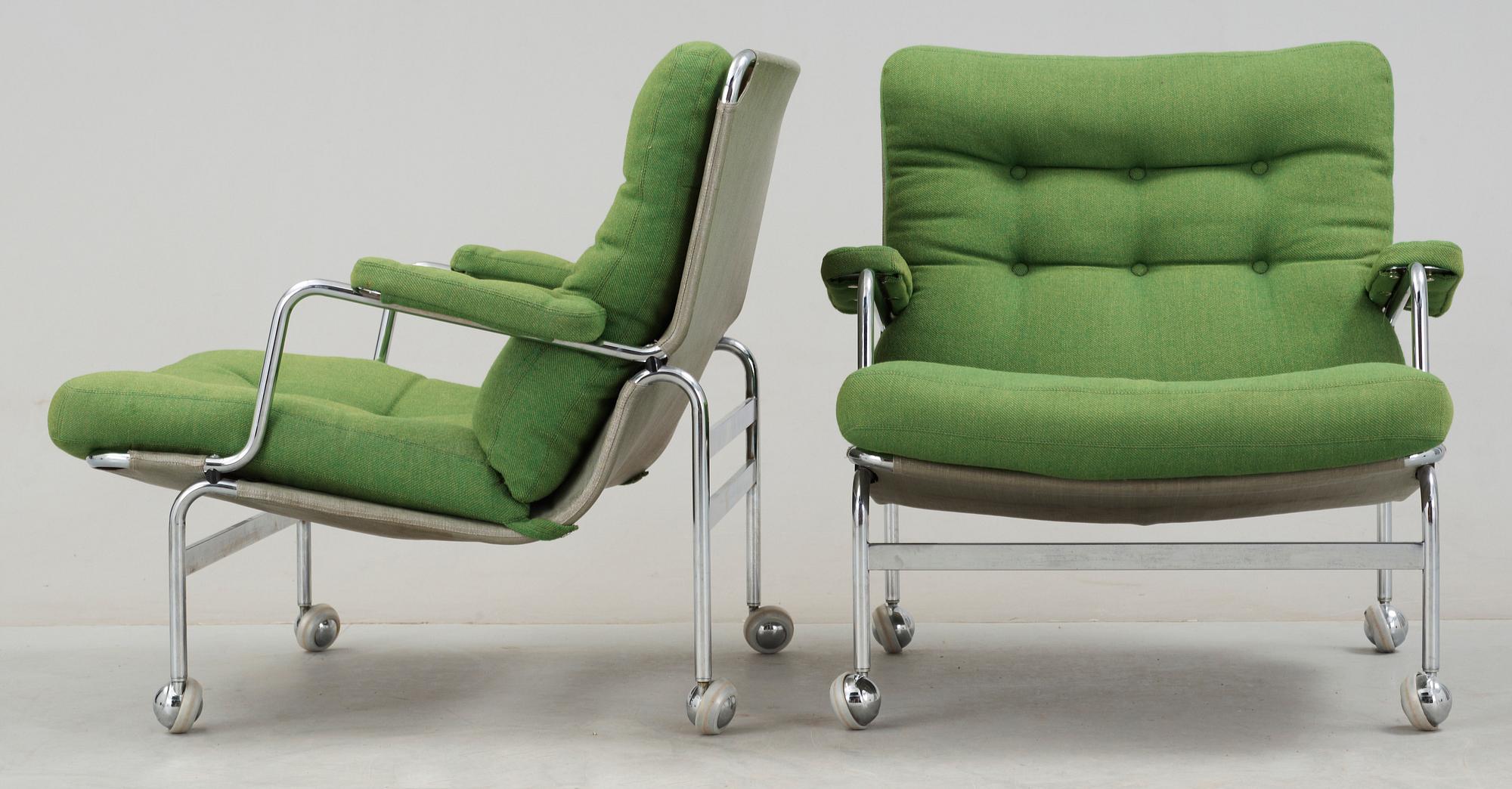 FÅTÖLJER, ett par, "Karin", Bruno Mathsson för Dux.