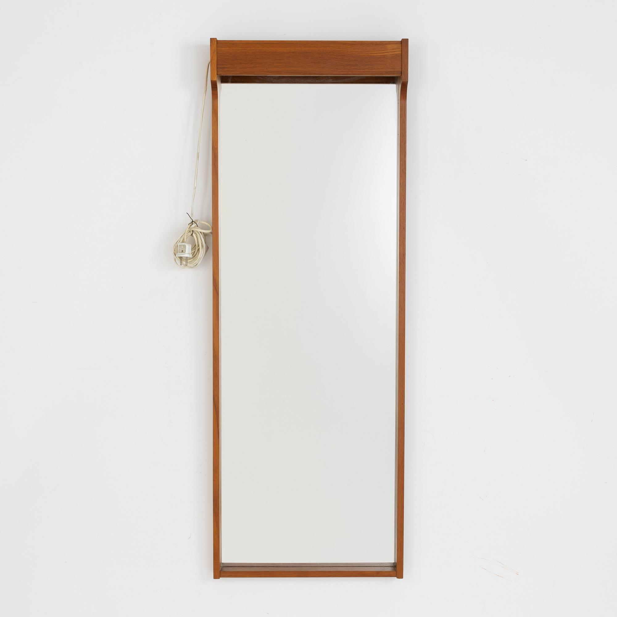 A Swedish teak mirror, 1960's.