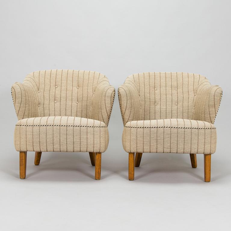 Flemming Lassen, fåtöljer, ett par, tillverkad av Asko 1952-1956.