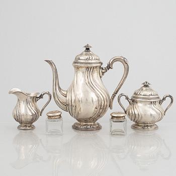 A three-piece silver coffee service, Rococo style, 1927.