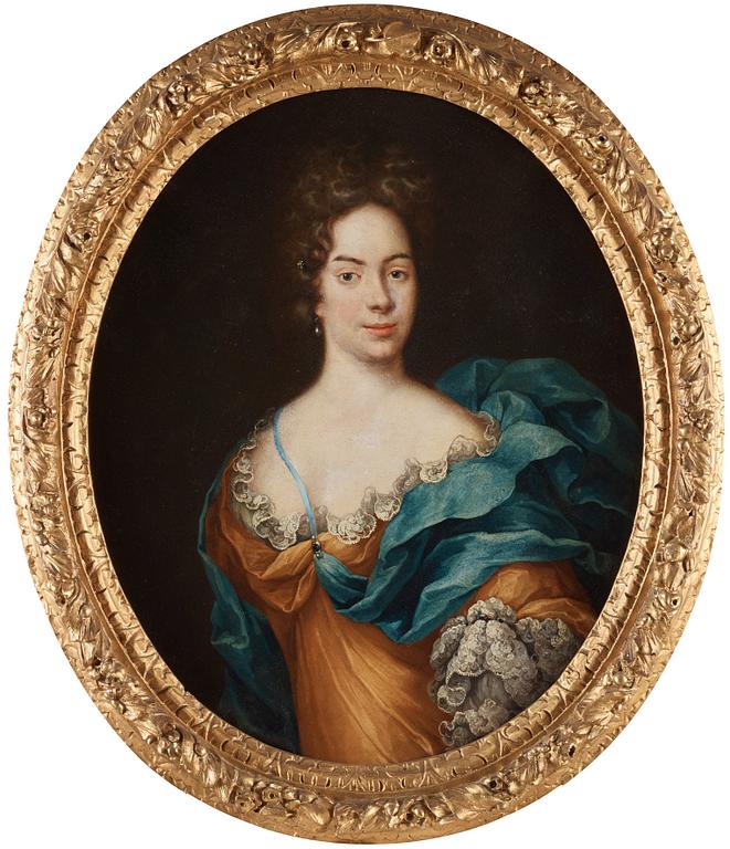 David Klöcker Ehrenstrahl, Young lady with a blue cloak.