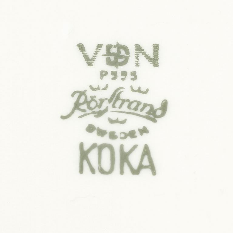 SERVISDELAR, 56 delar, "Koka Blå", Hertha Bengtsson, Rörstrand, 1900-talets andra hälft.