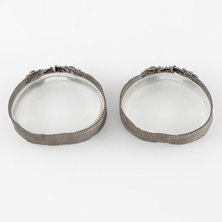 Bracelets, a pair, with steel work, first half of the 19th century.