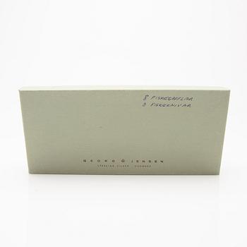 Johan Rohde, fish cutlery, 16 pieces, silver, "Konge / Acorn", Georg Jensen, Denmark.