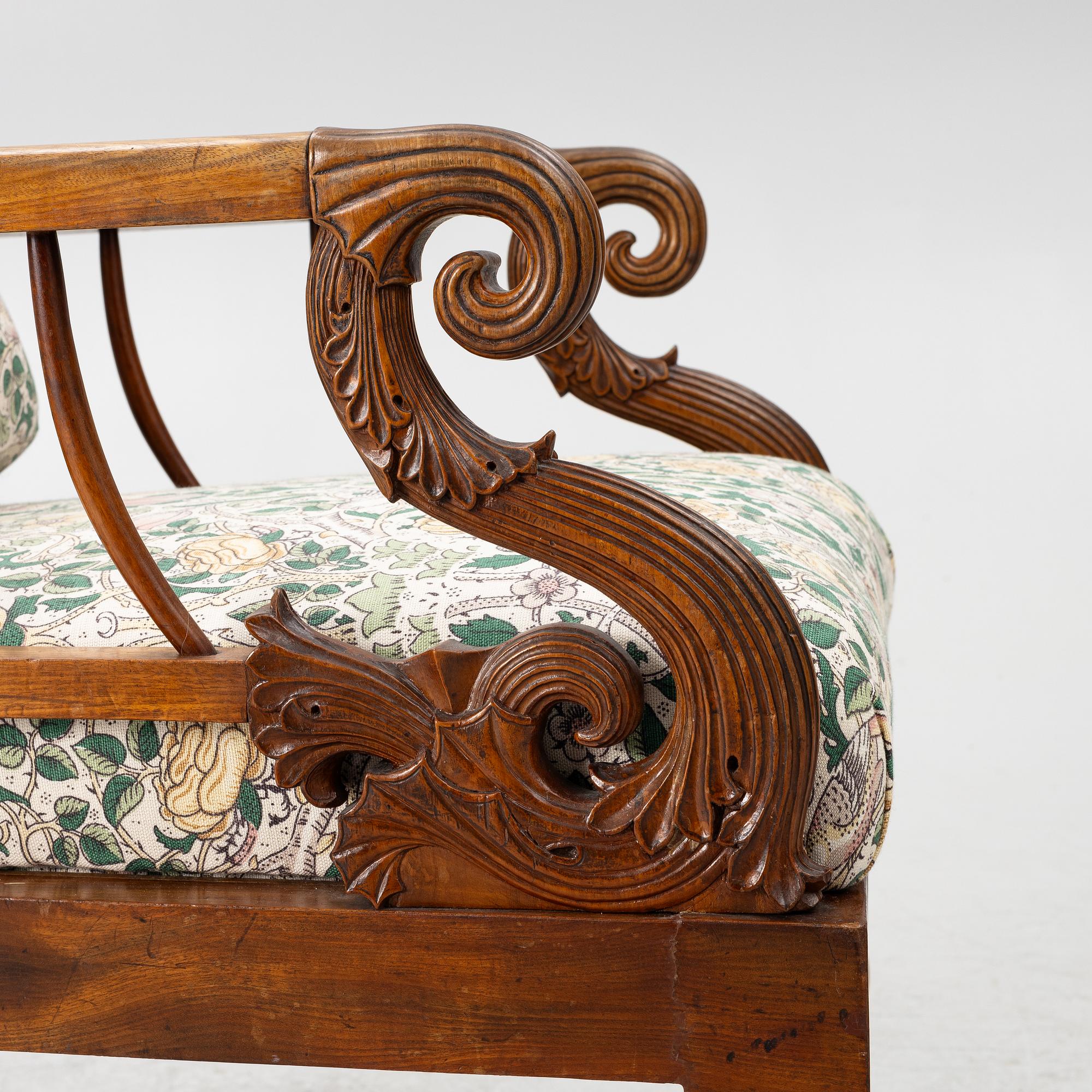 Armchair, Empire, PL Wolff Cabinetmaker Stormgaden No 194, Denmark. First half of the 19th century.