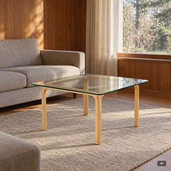 Alvar Aalto, a coffee table, model Y805, Artek, second half of the 20th Century.