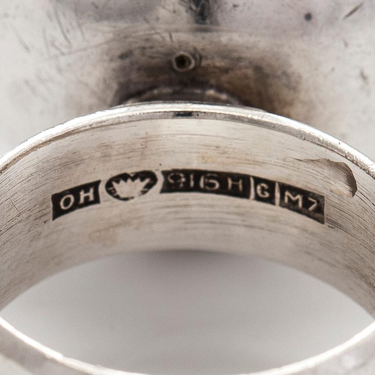 Saara Hopea, ring, silver, Ossian Hopea, Borgå 1965.