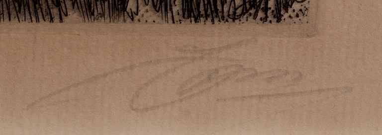 Anders Zorn, a signed etching from 1917.