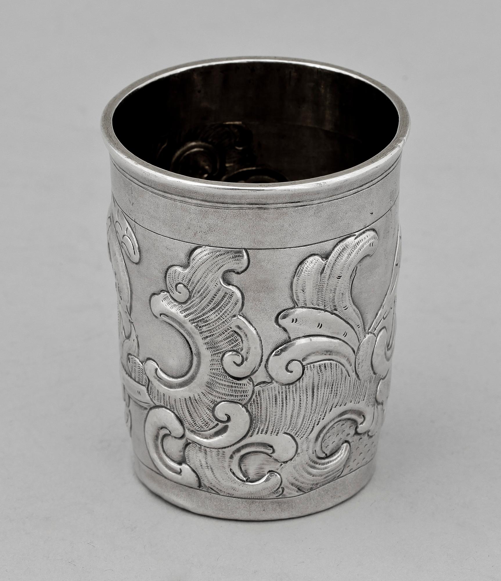 BÄGARE, silver, Fyedor Petrov, Moskva, Ryssland, 1782. Ca 73g.