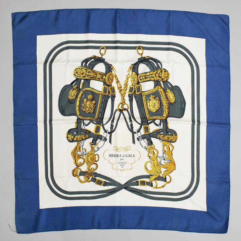 Hermès, a 'Brides de Gala' silk scarf.