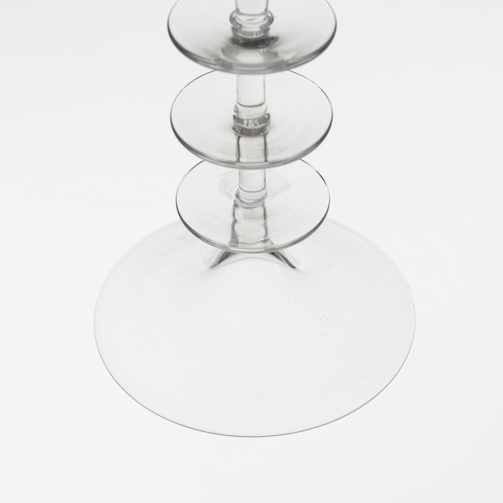 Nils Landberg, three lidded glass cups, Sandviks, Sweden, 1960's.