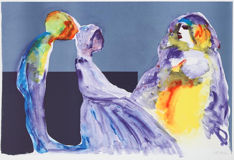 PETER DAHL, färglitografi, signerad.