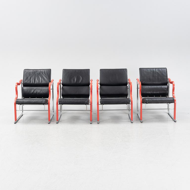 Yrjö Kukkapuro, a set of 4 'Experiment' easychairs, Avarte 1980's.