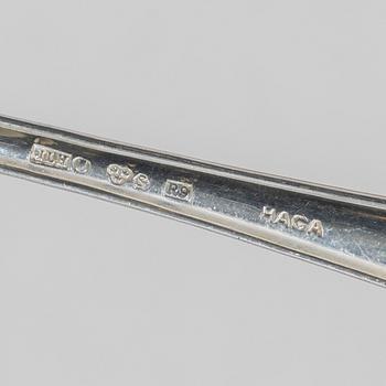 Cutlery, 9 pcs, silver, model "Haga", JL Hultman, Stockholm 1965-1970.