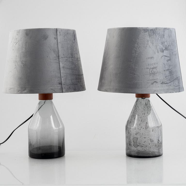 A pair of table lamps, Orrefors, Sweden, 1960's/70's.