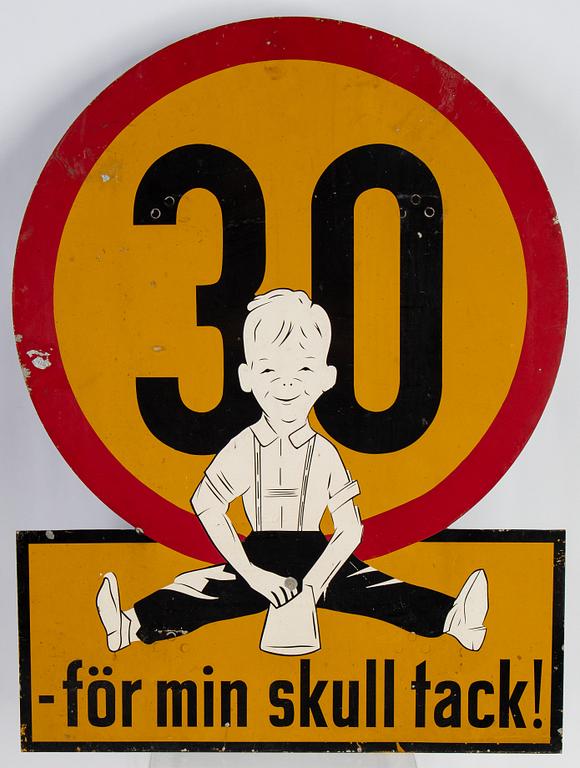 A swedish mid 20th century road sign.
