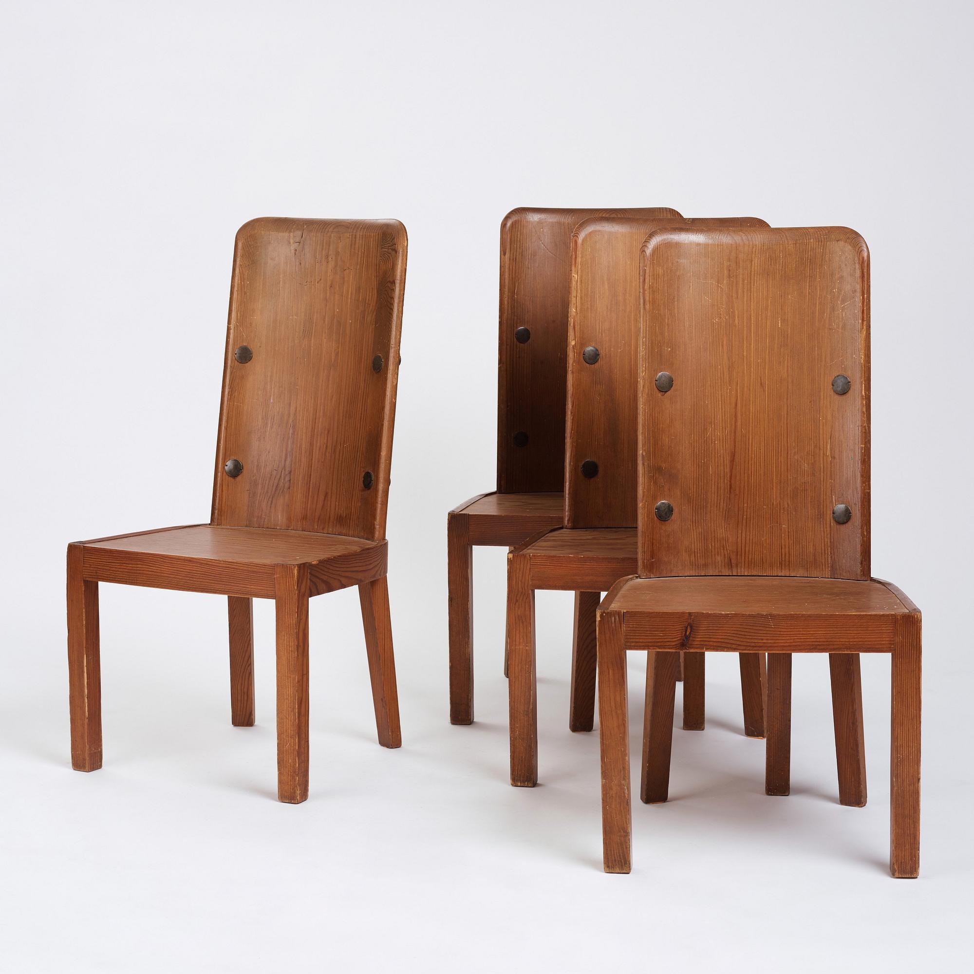 Axel Einar Hjorth, stolar, 4 st "Lovö", Nordiska Kompaniet, 1930-tal.