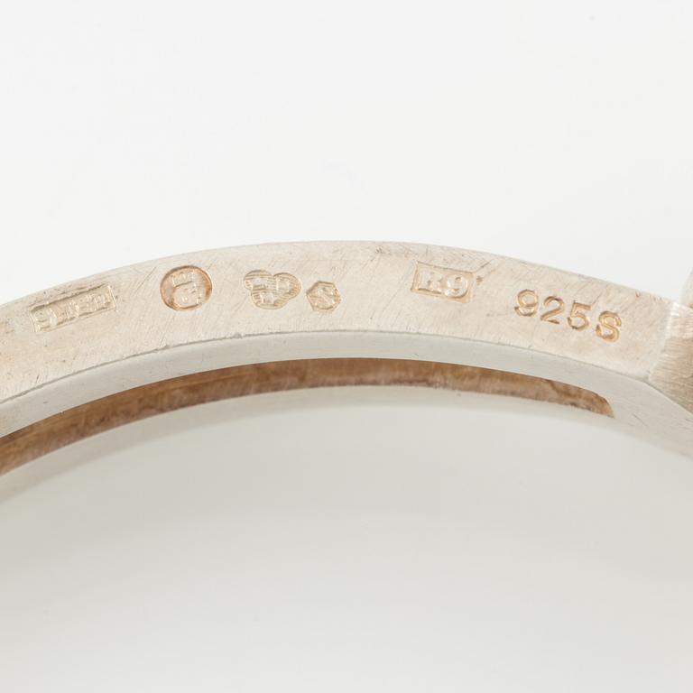 Lars Arby, three arm rings, sterling silver, Gothenburg 1967.