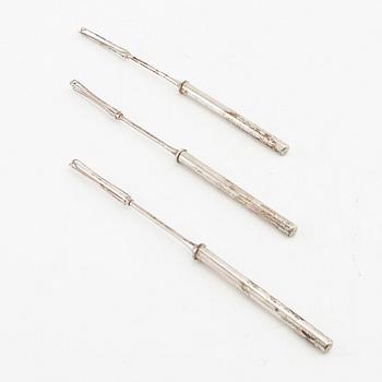 Champagne whisks, 12 pieces, silver.