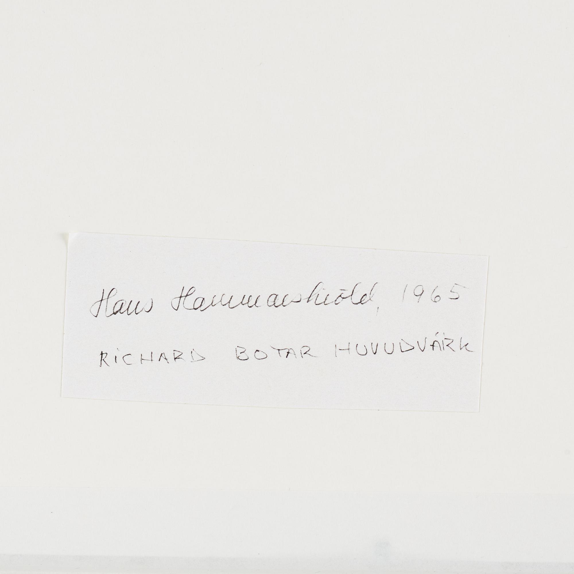 Hans Hammarskiöld, photograph signed on verso.