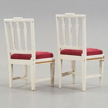 A pair of late Gustavian circa 1800 chairs.